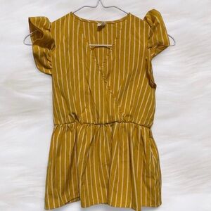 SHEIN Yellow Striped V-Neck Dress